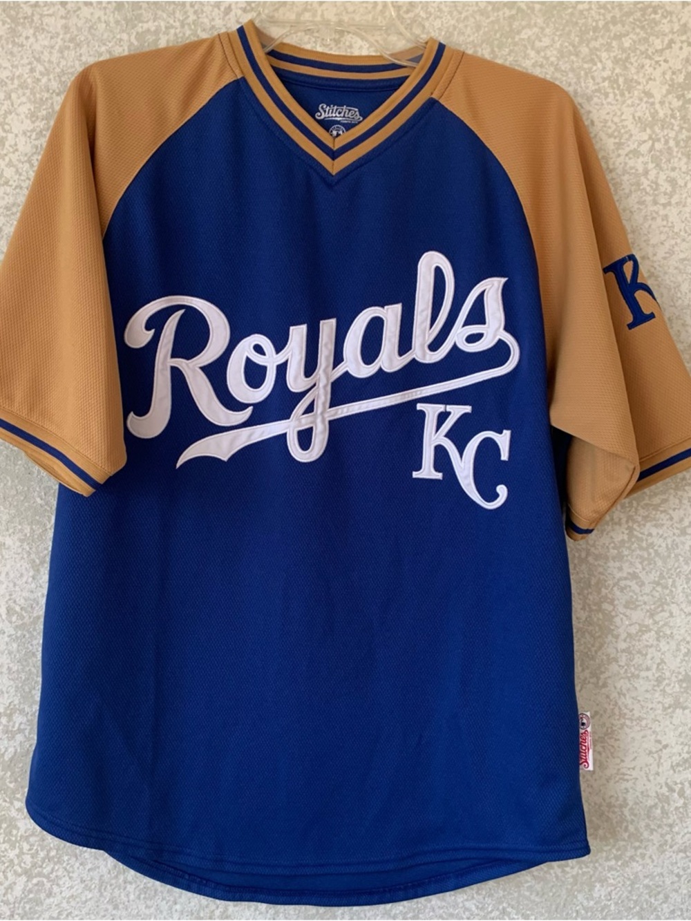 Stitches KC Royals Blue & Gold Baseball Jersey Medium Athletic Lightweight‎ Rare